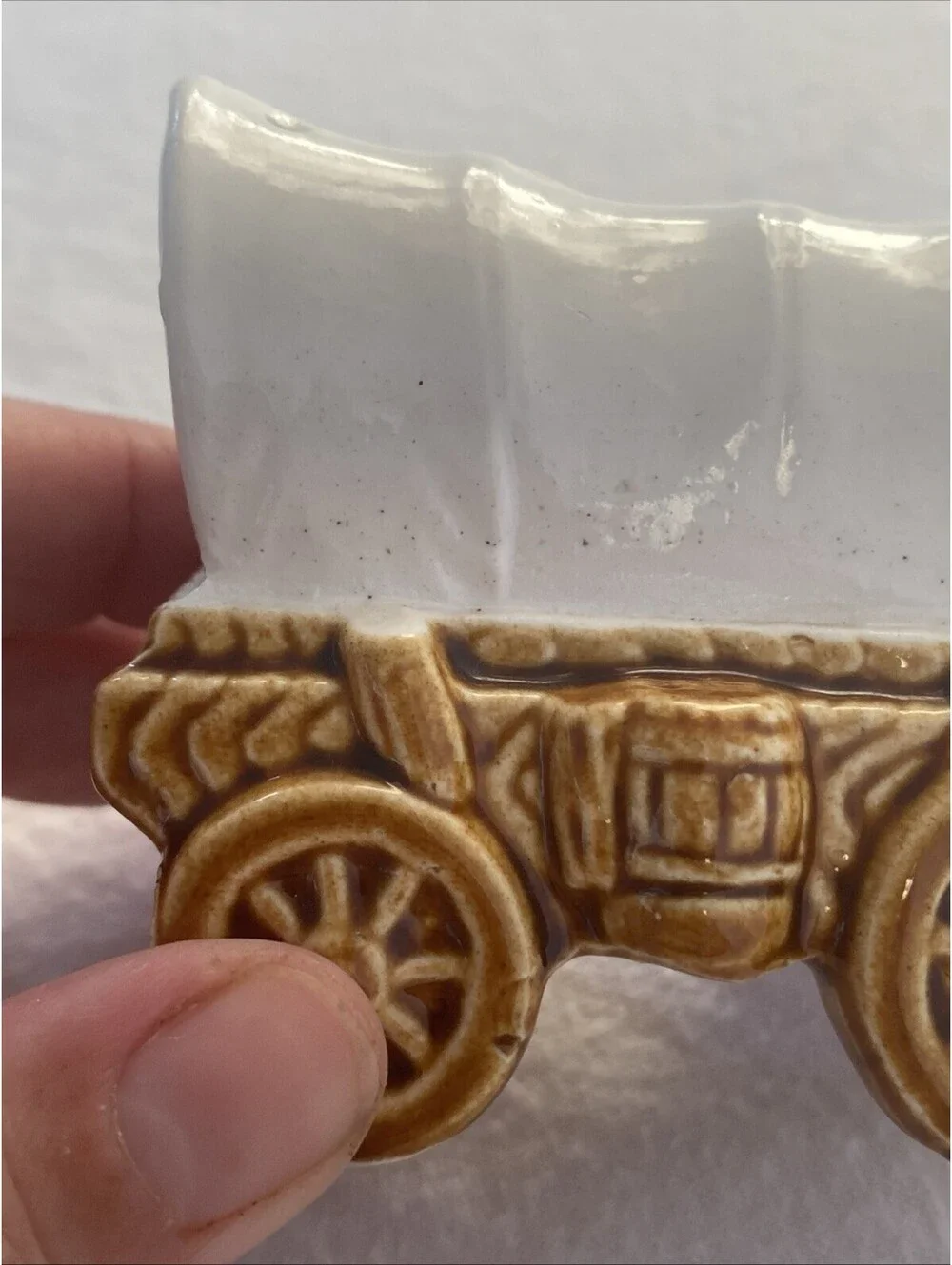 Vintage Ceramic Covered Wagon Salt and Pepper Shakers